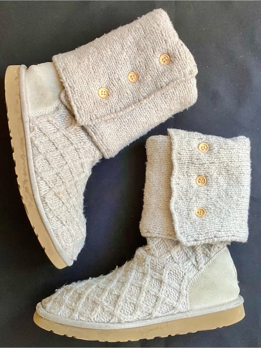 Ugg Boots Woman S-10 Cardy Lattice knit Tan Oatmeal